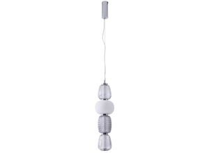 4251911778496 - LED-Hängeleuchte Fedra Glas grau weiß ø 17 cm - hellgrau weiß chrom - Lucande