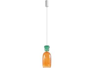 4251911778519 - LED-Hängelampe Fay orange dunkelgrün Glas ø 15 cm - orange dunkelGrün weiß matt - Lucande