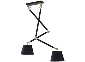 4251911778908 - Deckenlampe Marvaine schwarz goldfarben Textil E27 - Schwarz gold weiß - Lucande