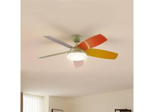 4251911779998 - Lindby - Deckenventilator mit Lampe Jonte aus Metall dimmbar mit Fernbedienung für Wohnzimmer & Esszimmer von