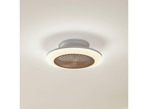 4251911780185 - Lindby LED-Deckenventilator Mamuti holzfarben leise 55 cm