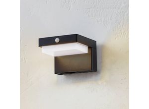 4251911786668 - Lindby LED-Solar-Wandleuchte Eleazar schwarz Alu Sensor