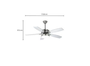 4251911789195 - Lucande - Deckenventilator mit Lampe Kuvio aus Metall mit Fernbedienung für Wohnzimmer & Esszimmer von