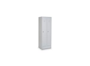 4251915400140 - CEHA Reihen- und Garderobenschrank mit 60 cm Breite und 2 Abteil in RAL7035