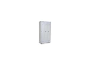 4251915400164 - CEHA Reihen- und Garderobenschrank mit 120 cm Breite und 3 Abteil in RAL7035