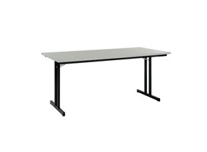 4251915404605 - CEHA Klapptisch mit T-Fuß Gestell 180 x 80 cm Dekor grau Gestell in RAL7021 (schwarzgrau)