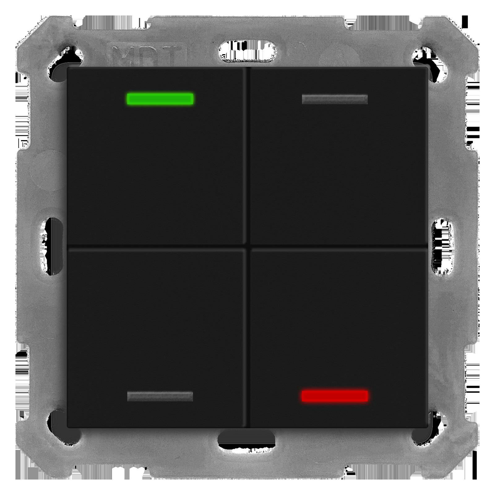 4251916112790 - MDT BE-TAL55040601 KNX Taster Light 55 4-fach RGBW Schwarz matt Neutral