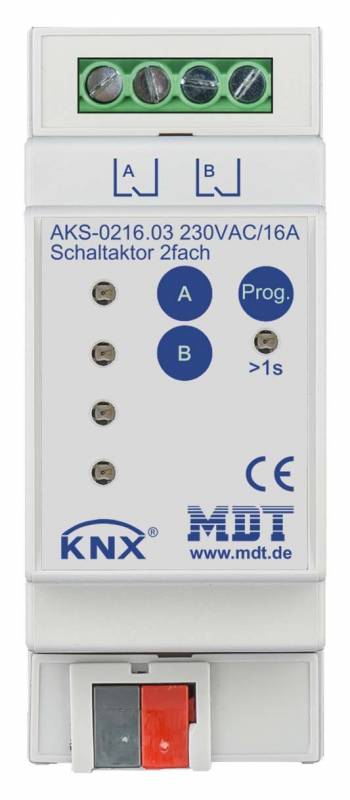 4251916130299 - MDT AKS-021603 Schaltaktor 2fach 2TE REG 16A 230VAC C-Last Standard 4251916130299 - MDT AKS-021603 Schaltaktor 2fach 2TE REG 16A 230VAC C-Last Standard