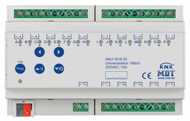 4251916130466 - MDT technologies Schaltaktor KNX REG 8TE 16Ausg 16A 2300W Bussystem KNX 230V AKU-161603