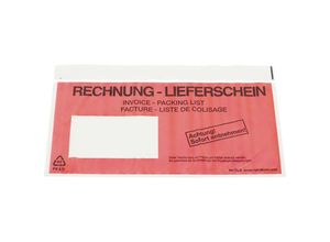 4251924705250 - Dokumententaschen Premium light mit Fenster Aufdruck Lieferschein - Rechnung VE 250 Stk DIN lang Anklebeverschluss ab 10 VE