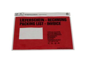 4251924716485 - Recycling-Dokumententaschen Aufdruck Lieferschein - Rechnung VE 250 Stk LxB 240 x 185 mm ab 10 VE