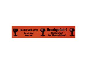 4251924717468 - Warn-Klebeband Aufdruck Bruchgefahr! Handle with care! VE 3 Stk Bandbreite 75 mm ab 10 VE