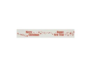 4251924725234 - Packband Merry Christmas terra aus Papier VE 6 Rollen weiß rot Bandbreite 50 mm ab 10 VE