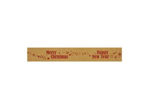 4251924725241 - Packband Merry Christmas terra aus Papier VE 6 Rollen braun rot Bandbreite 50 mm ab 10 VE