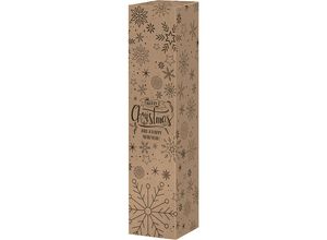 4251924730092 - Flaschen-Geschenkfaltschachtel Merry Christmas terra VE 25 Stk Innenmaße 87 x 87 x 327 mm