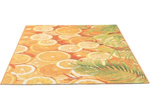 4251924902451 - Teppich SANSIBAR Rantum Beach 001 Teppiche Gr B L 190 cm x 290 cm 5 mm 1 St orange Esszimmerteppiche Flachgewebe modernes Sommer Design In- und Outdoor geeignet