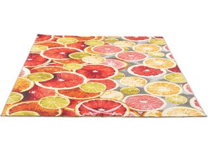 4251924902536 - Teppich SANSIBAR Rantum Beach 003 Teppiche Gr B L 120 cm x 180 cm 5 mm 1 St bunt (orange multi) Esszimmerteppiche Flachgewebe modernes Sommer Design In- und Outdoor geeignet