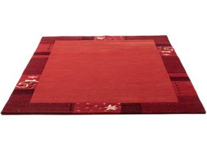 4251924905636 - Wollteppich THEKO Royal Ganges Teppiche Gr B L 90 cm x 160 cm 13 mm 1 St rot Schurwollteppiche reine Wolle mit Bordüre ideal im Wohnzimmer & Schlafzimmer