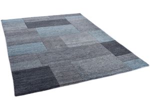 4251924906152 - Wollteppich THEKO Dalas - 7709 Teppiche Gr B L 60 cm x 90 cm 18 mm 1 St blau (türkis) Schurwollteppiche