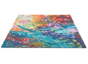 4251924916144 - Teppich SANSIBAR Keitum 006 Teppiche Gr B L 80 cm x 150 cm 3 mm 1 St bunt (multi) Esszimmerteppiche Flachgewebe modernes Design Motiv Totenkopf & gekreuzte Säbel