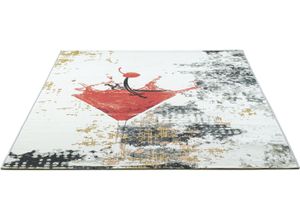 4251924918001 - Teppich SANSIBAR Rantum Beach SA-027 Teppiche Gr B L 100 cm x 200 cm 3 mm 1 St bunt (red multi) Esszimmerteppiche Flachgewebe modernes Design In- und Outdoor geeignet