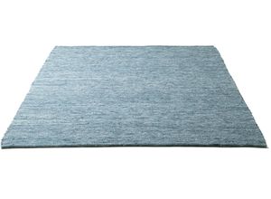 4251924921100 - Wollteppich SANSIBAR Hörnum Teppiche Gr B L 70 cm x 140 cm 12 mm 1 St blau Schurwollteppiche Handweb Teppich meliert reine gewalkte Wolle handgewebt