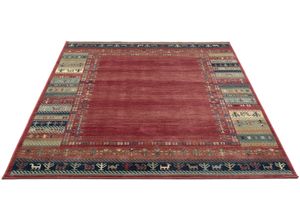 4251924924699 - Teppich GINO FALCONE Cherina GF-131 Teppiche Gr B L 120 cm x 170 cm 8 mm 1 St rot Esszimmerteppiche Ethno Design mit Bordüre leichter Glanz 100 % Viskose Wohnzimmer