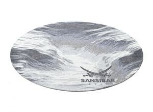 4251924925672 - Teppich SANSIBAR Keitum 032 Teppiche Gr Ø 160 cm 3 mm 1 St grau Esszimmerteppiche Flachgewebe modernes Design Motiv Brandung & Wellen