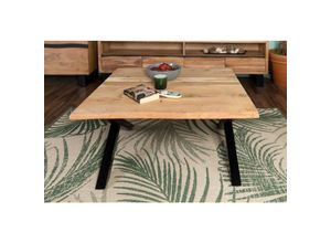 4251935917727 - Sam Outillage - Couchtisch Baumkante 90x90 cm Akazie Naturfarben schwarz X-Gestell