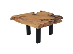 4251935938371 - SAM - Couchtisch Beistelltisch massiv Teakholz naturbelassen 80x80x40 cm schwarz ibiza