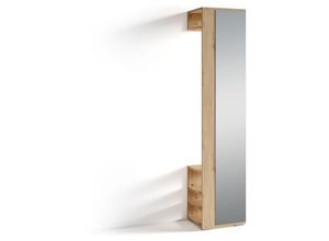 4251942205497 - Byliving - Flurgarderobe ben   Garderobe Artisan Eiche-Optik hellbraun mit Spiegel   Spiegelschrank für den Flur mit Kleiderstange und Ablage   b 40