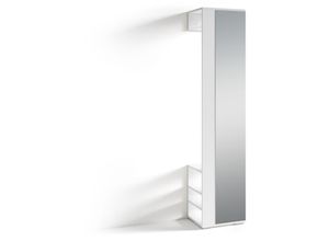 4251942205503 - Flurgarderobe ben   Garderobe matt weiß mit Spiegel   Spiegelschrank für den Flur mit Kleiderstange und Ablage   b 40 h 184 t 35 cm - Byliving