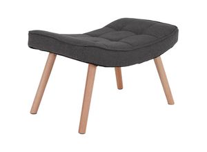 4251942205800 - Hocker Adam   Webstoff-Bezug in grau mit Steppung   Füße Buche massiv   Fuß-Ablage   Sitzhocker   b 65 h 395 t 43 cm - Byliving