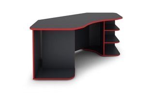 4251942206432 - Schreibtisch thanatos   Gaming-Tisch in Anthrazit mit Kanten in Rot   Eck-Schreibtisch mit viel Stauraum und xxl Tischplatte   Computer-Tisch   pc  