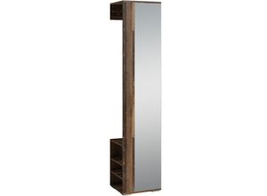 4251942211283 - Byliving - Flurgarderobe ben   Garderobe Old Wood mit Spiegel   Spiegelschrank für den Flur mit Kleiderstange und Ablage   b 40 h 184 t 35 cm