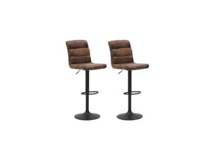 4251942239966 - Barhocker PHIL 2-er Set Bezug braun Gestell Metall schwarz 4251942239966 - Barhocker PHIL 2-er Set Bezug braun Gestell Metall schwarz