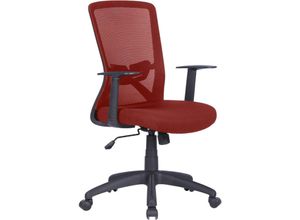 4251942248128 - Byliving - Chefsessel Long   Kunststoff schwarz   Bezug Webstoff rot   Mesh schwarz   Wippmechanik   Sicherheitsklemmschutz Höhenverstellung  