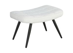 4251942249804 - Hocker uta   Bouclé off white   weiß   Gestell schwarz pulverbeschichtet   Fuß-Ablage   Sitzhocker   b 60 h 39 t 41 cm - Byliving