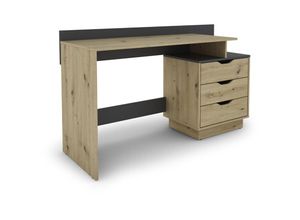 4251942249934 - Schreibtisch belfast   Rechts oder Links montierbar   3 Schubkästen   Artisan Eiche - Anthrazit   Bürotisch   Schreibtisch   b 138 h 835 t 515 cm