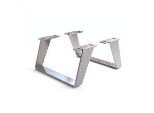4251943828381 - Fuß Winkelkufe Edelstahl gebürstet 15 cm für Kastenmöbel der Tiefe 35 cm (2er Set)