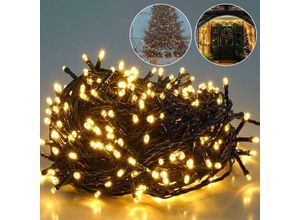 4251966203417 - Led Lichterkette Outdoor Indoor Weihnachtsbeleuchtung Außen Warmweiß Wasserdicht 8 Beleuchtungsmodi und Memory-Funktion 10m