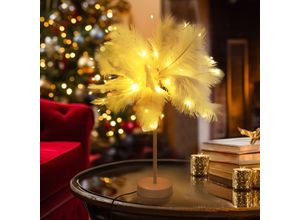 4251966211962 - - led Feather Tischlampe USB Batteriebetrieben Weihnachtsdeko Tischleuchte Nachttischlampe Weihnachtsbeleuchtung