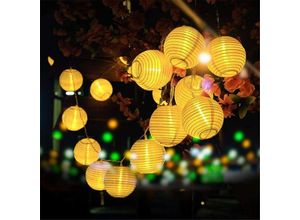 4251966215731 - SALCAR LED Lampion Außen Outdoor Laternen LED Lichterkette Gartenlaterne Deko - für Draußen mit 8 Beleuchtungsmodi 3m mit 10er LED