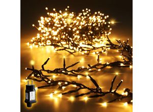 4251966219456 - Led Cluster Lichterkette Außen Weihnachtslichterkette mit 8 Modi und Memory Wasserdicht Christbaumbeleuchtung für Innen Außen Garten 10m - Salcar