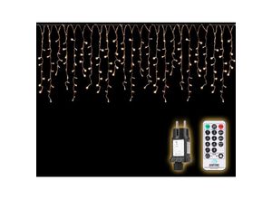 4251966219494 - Led Lichtervorhang Außen Eisregen Lichterkette Outdoor mit Fernbedienung und Timer Weihnachtsbeleuchtung Innen Fenster 8 Modi Warmweiß 10m - Salcar