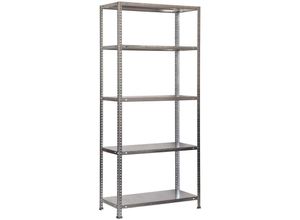 4251975403228 - Proregal-zertifizierte Qualitätsprodukte - proregal Schraubregal panda tall HxBxT 200x100x50cm 5 Fachböden Fachlast 100kg Grau - Grau