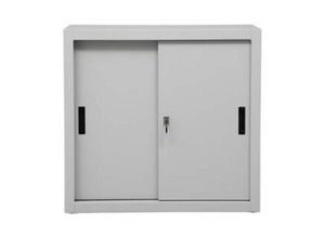 4251975404881 - Proregal Schiebetürenschrank Ant 2 Ordernhöhen HxBxT 75x80x45cm Grau - Grau