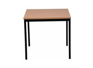 4251975406298 - Proregal-betriebsausstattung Für Profis - proregal Bürotisch Wolf Quadratisch HxBxT 75x80x80cm Schwarz-Buche - Buche