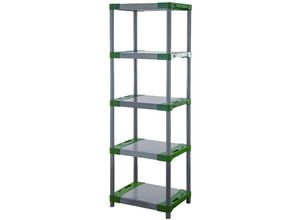 4251975415917 - Proregal-die Regalexperten - proregal Kunststoffregal grey bear Tall HxBxT 180x60x46cm Fachlast 120kg Grau-Grün - Grau-Grün