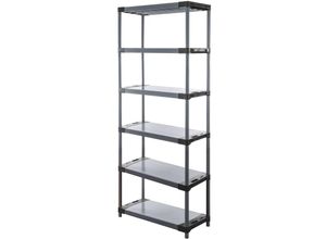 4251975416440 - Proregal-die Regalexperten - proregal Kunststoffregal grey bear Extra-Tall HxBxT 220x90x46cm Fachlast 120kg Grau - Grau